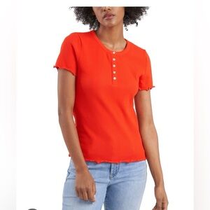 ❤️ Red Riley & Rae Scalloped Sleeve Top ❤️